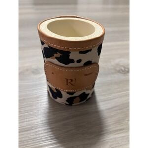 Jon Hart USA Leopard Print Leather Trimmed Insulated Drink Holder R